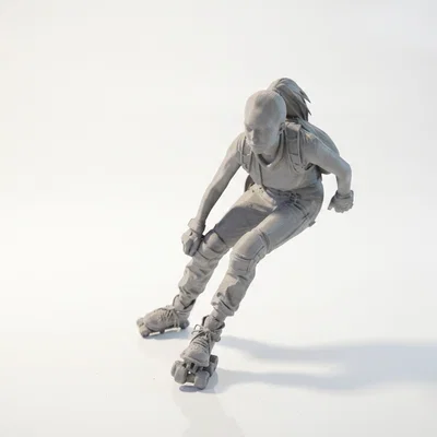 Mô hình Nữ vận động viên trượt patin 3D - Skater Lady Figurine