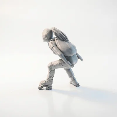 Mô hình Nữ vận động viên trượt patin 3D - Skater Lady Figurine