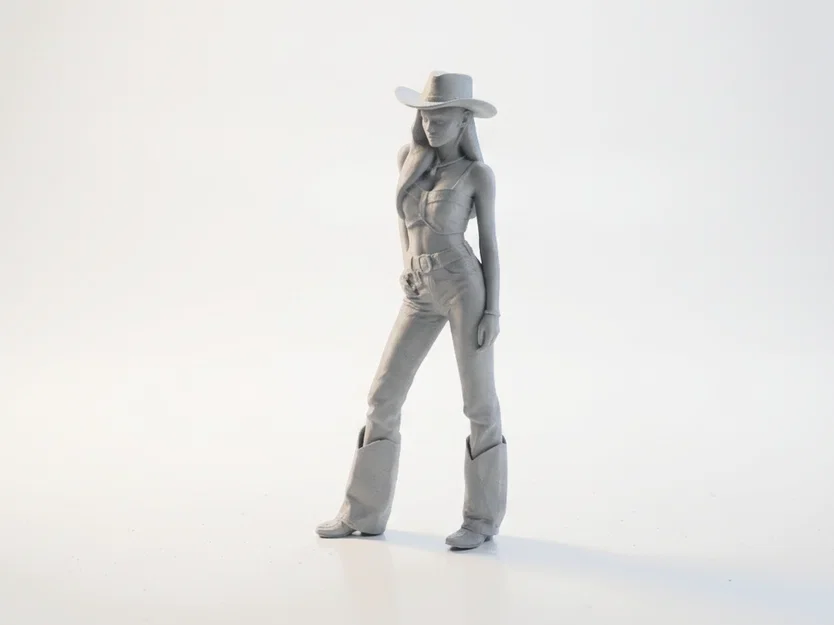 Mô hình Nữ Cao bồi - Tượng 3D Printable Phong cách Miền Tây - Image 1