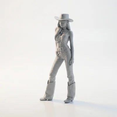 Mô hình Nữ Cao bồi - Tượng 3D Printable Phong cách Miền Tây