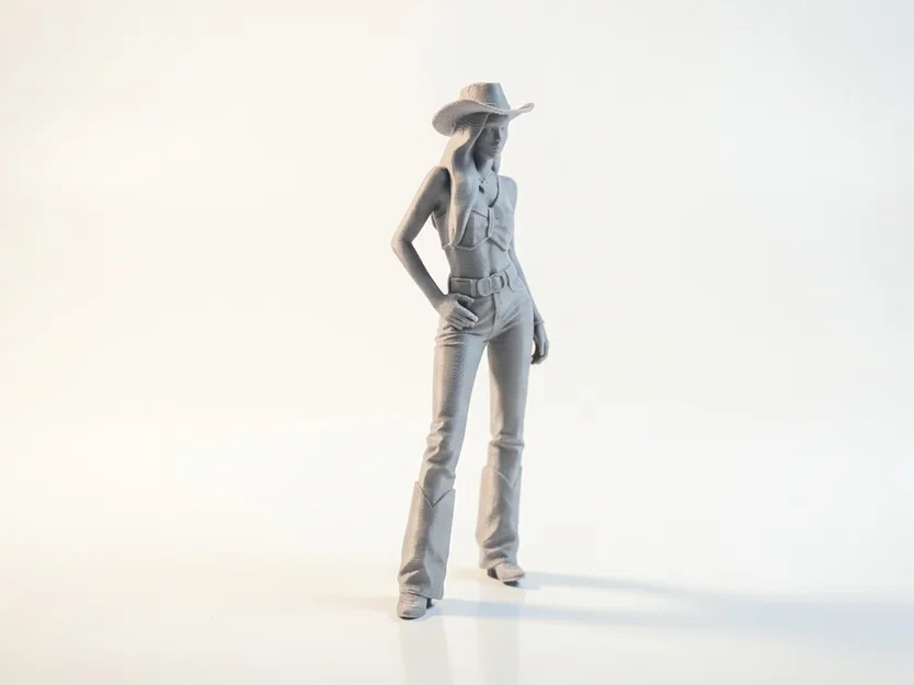 Mô hình Nữ Cao bồi - Tượng 3D Printable Phong cách Miền Tây - Image 2