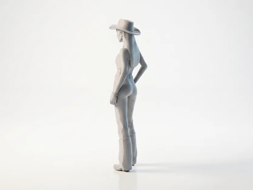 Mô hình Nữ Cao bồi - Tượng 3D Printable Phong cách Miền Tây - Image 4