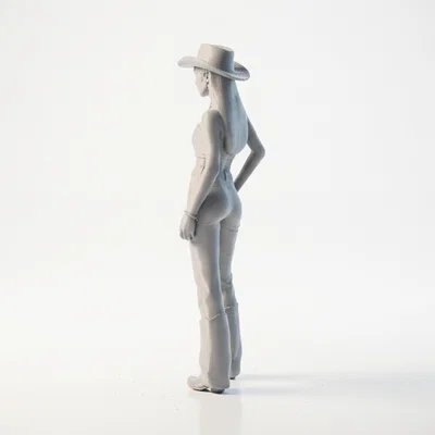 Mô hình Nữ Cao bồi - Tượng 3D Printable Phong cách Miền Tây