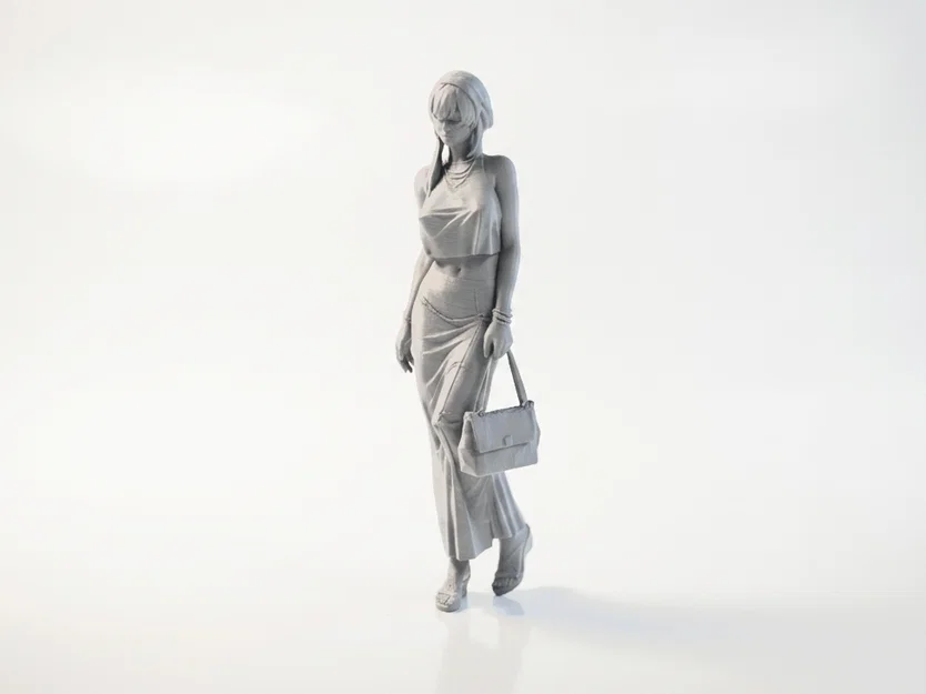 Mô hình tượng cô gái cầm túi xách thời trang in 3D - Image 1