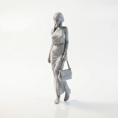 Mô hình tượng cô gái cầm túi xách thời trang in 3D