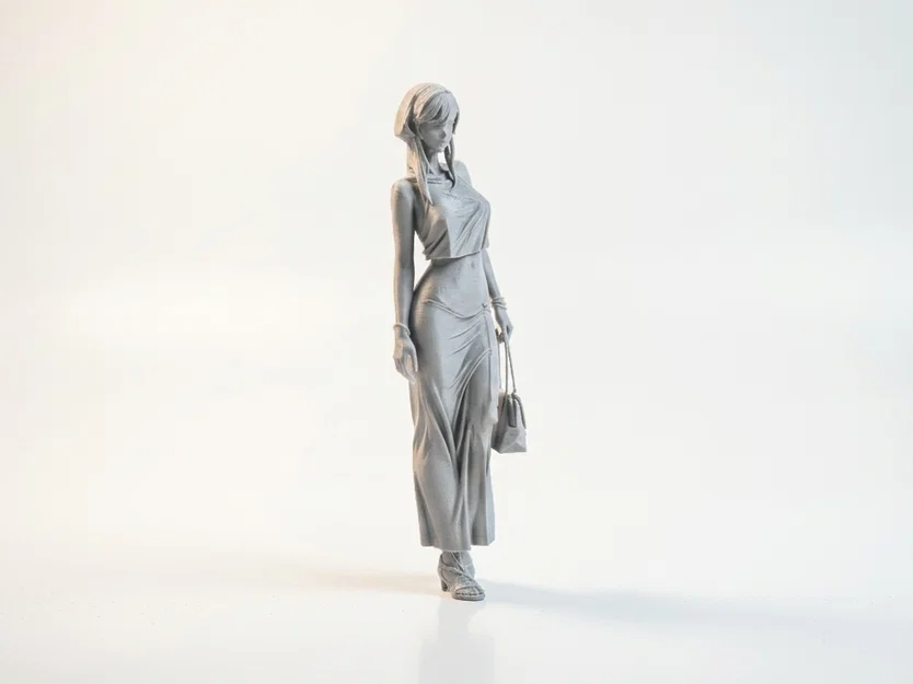 Mô hình tượng cô gái cầm túi xách thời trang in 3D - Image 2