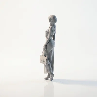 Mô hình tượng cô gái cầm túi xách thời trang in 3D