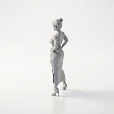 Mô hình tượng nữ quý cô thanh lịch in 3D