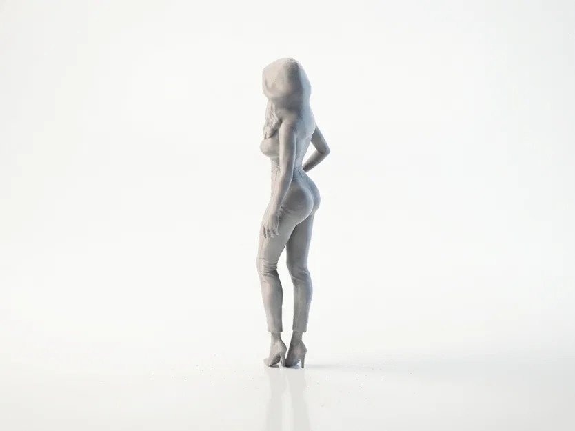 Mô hình tượng nữ Slim Lady mặc Bodysuit in 3D - Image 4