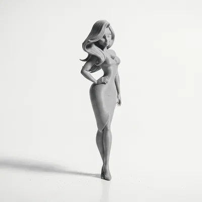 Mô hình 3D tượng nữ Slim Lady thanh lịch in ấn dễ dàng