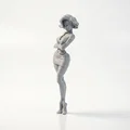 Mô hình tượng nữ Slim Lady khoanh tay - File in 3D - Thumbnail 1