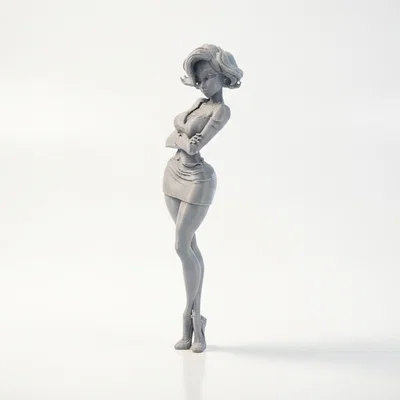 Mô hình tượng nữ Slim Lady khoanh tay - File in 3D