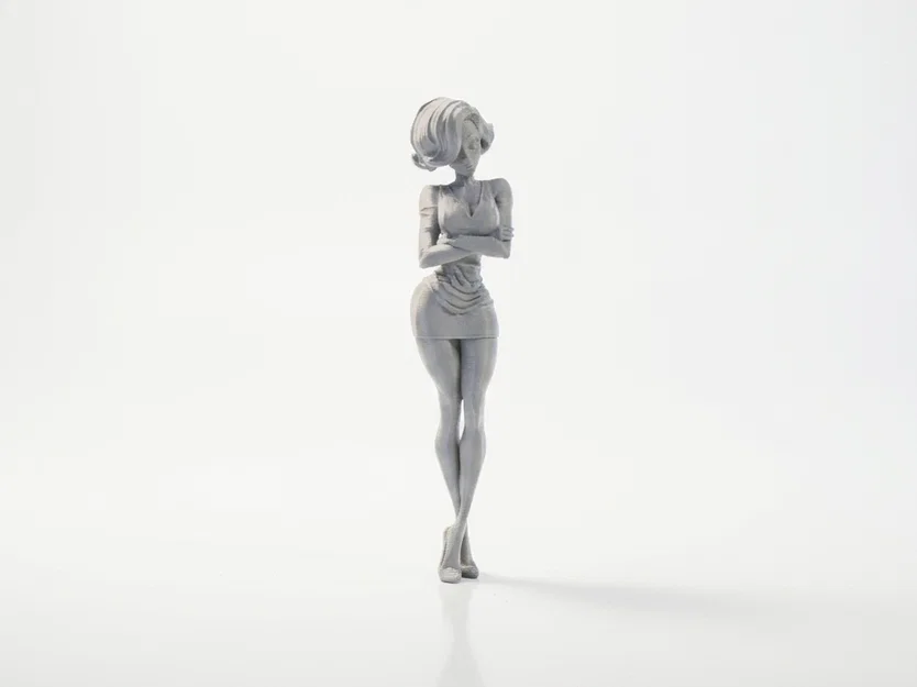Mô hình tượng nữ Slim Lady khoanh tay - File in 3D - Image 2