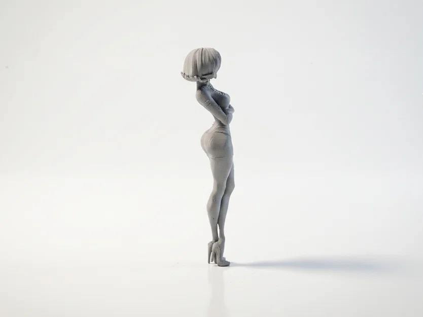 Mô hình tượng nữ Slim Lady khoanh tay - File in 3D - Image 3