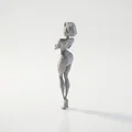 Mô hình tượng nữ Slim Lady khoanh tay - File in 3D - Thumbnail 4