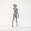 Mô hình 3D Quý cô Hút thuốc - Tượng phái nữ nghệ thuật - Thumbnail 2