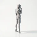 Mô hình 3D Quý cô Hút thuốc - Tượng phái nữ nghệ thuật - Thumbnail 3
