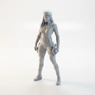 Mô hình 3D nữ quân nhân mặc bodysuit (Soldier In Bodysuit Female Figurine)