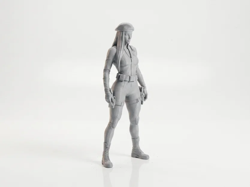 Mô hình 3D nữ quân nhân mặc bodysuit (Soldier In Bodysuit Female Figurine) - Image 2