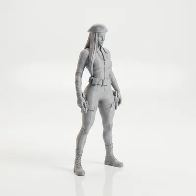 Mô hình 3D nữ quân nhân mặc bodysuit (Soldier In Bodysuit Female Figurine)
