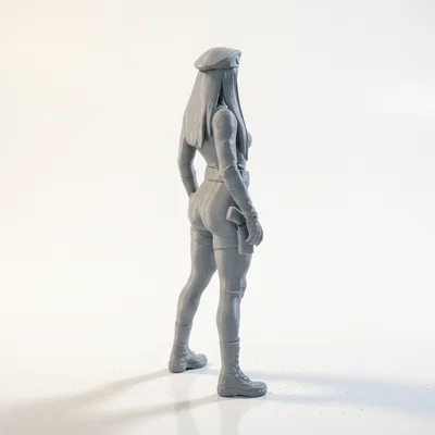 Mô hình 3D nữ quân nhân mặc bodysuit (Soldier In Bodysuit Female Figurine)