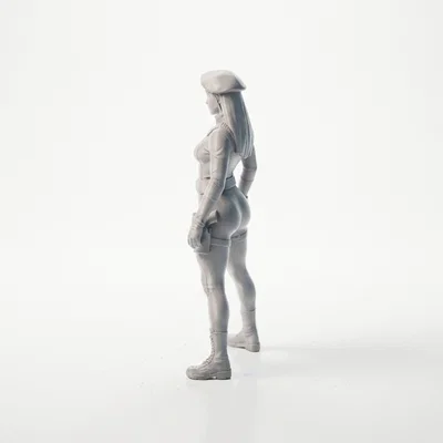 Mô hình 3D nữ quân nhân mặc bodysuit (Soldier In Bodysuit Female Figurine)