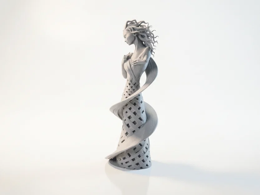Spiral Lady - Mô hình tượng nghệ thuật nữ dạng xoắn ốc 3D - Image 1