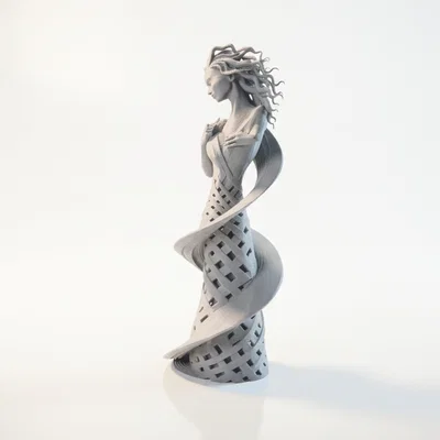 Spiral Lady - Mô hình tượng nghệ thuật nữ dạng xoắn ốc 3D