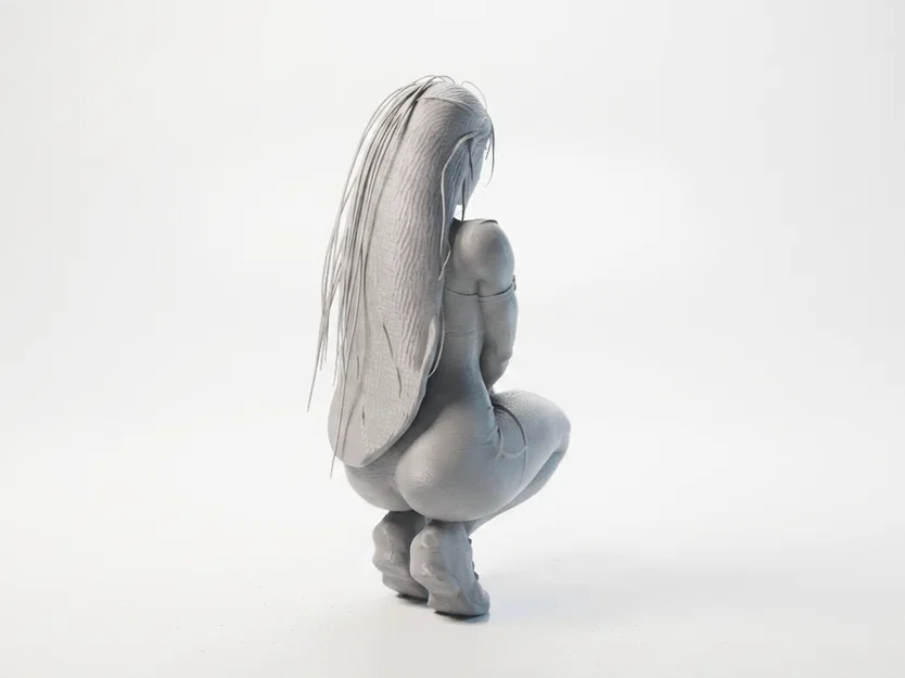 Mô hình 3D Nữ Vận động viên Squat (Athletic Woman Squatting Figurine) - Image 3