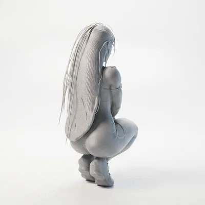 Mô hình 3D Nữ Vận động viên Squat (Athletic Woman Squatting Figurine)