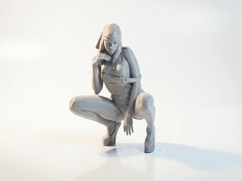 Mô hình tượng nữ ngồi xổm in 3D (Squatting Female Figurine) - Image 1