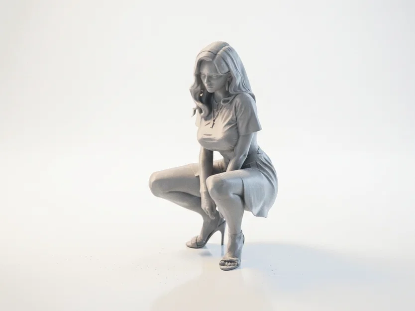 Mô hình 3D tượng nữ giới Squatting Lady - Image 1