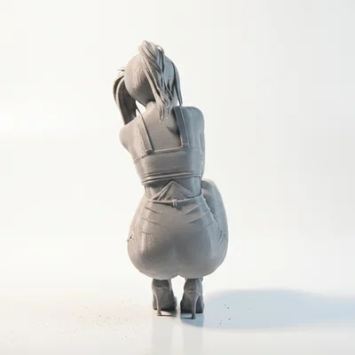 Mô hình 3D tượng cô gái ngồi xổm - Tượng nữ nghệ thuật
