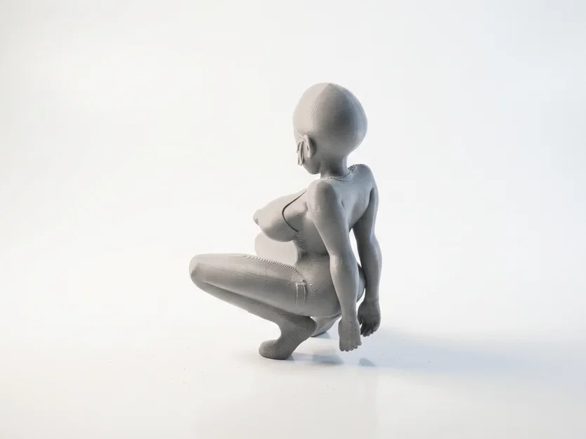Mô hình tượng nữ ngồi xổm in 3D đẹp mắt - Image 4