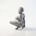 Mô hình tượng nữ ngồi xổm in 3D đẹp mắt - Thumbnail 4