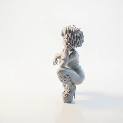 Mô hình tượng nữ ngồi xổm - File in 3D nghệ thuật