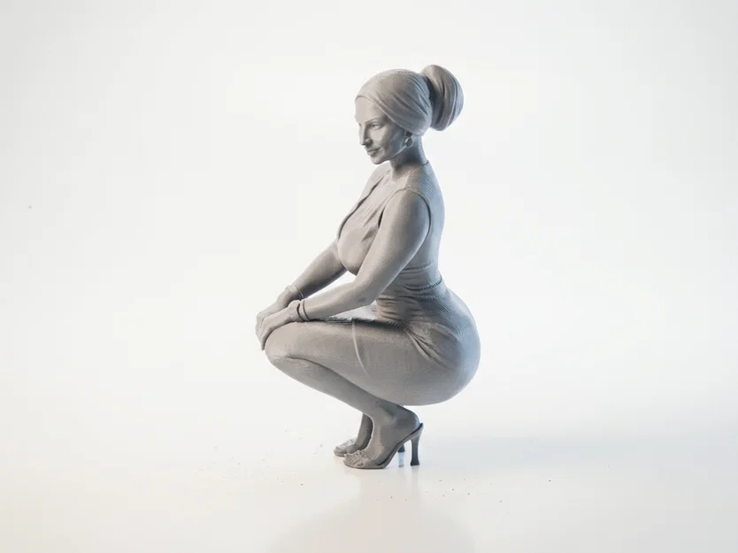 Mô hình 3D tượng nữ nghệ thuật dáng ngồi - Image 1