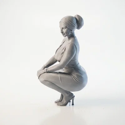 Mô hình 3D tượng nữ nghệ thuật dáng ngồi