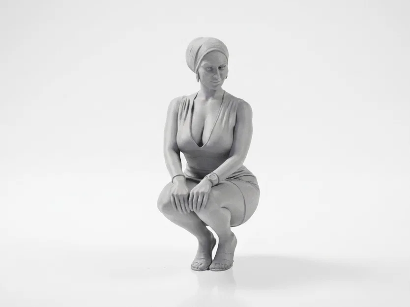 Mô hình 3D tượng nữ nghệ thuật dáng ngồi - Image 2