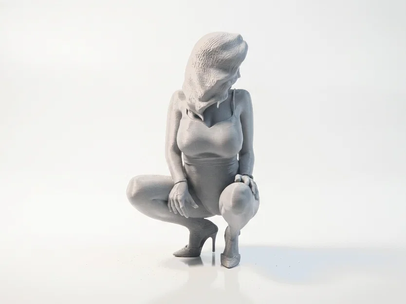Mô hình tượng nữ ngồi xổm 3D có thể in được - Image 3