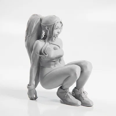 Mô hình tượng nữ nhân vật Squatting Lady in 3D