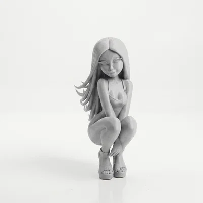 Mô hình tượng nữ squat tinh tế dành cho máy in 3D