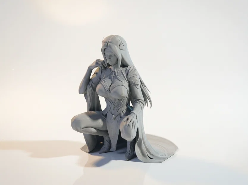 Mô hình 3D tượng nữ ngồi (Squatting Lady Figurine) - Image 1