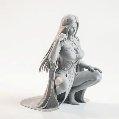 Mô hình 3D tượng nữ ngồi (Squatting Lady Figurine)