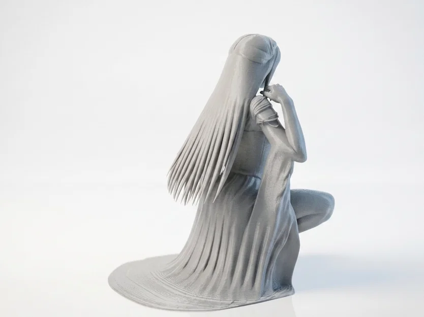 Mô hình 3D tượng nữ ngồi (Squatting Lady Figurine) - Image 3