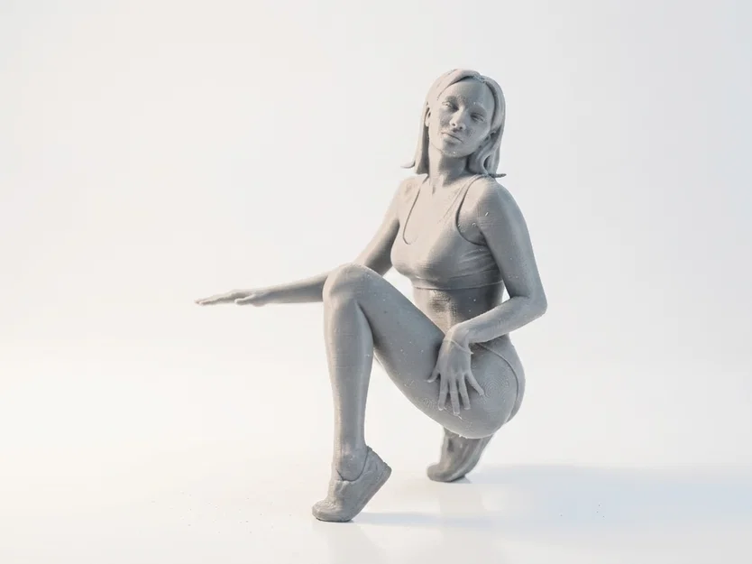 Mô hình tượng nữ ngồi xổm - File in 3D nghệ thuật - Image 2