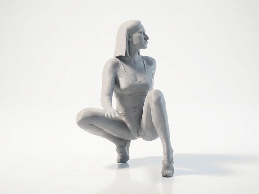 Mô hình tượng nữ ngồi xổm - File in 3D nghệ thuật - Image 3