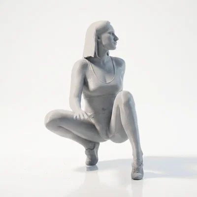 Mô hình tượng nữ ngồi xổm - File in 3D nghệ thuật