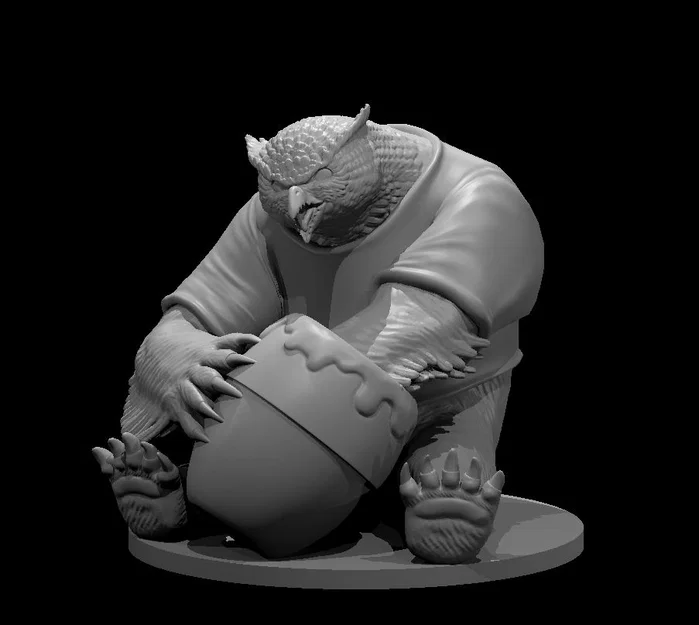 Mô hình Owlbear đang thưởng thức mật ong - Image 1