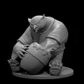 Mô hình Owlbear đang thưởng thức mật ong - Thumbnail 1